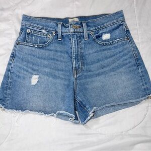 J. Crew Shorts Women 27 Jean Boyfriend Cut Off Distressed Light Wash High Rise R